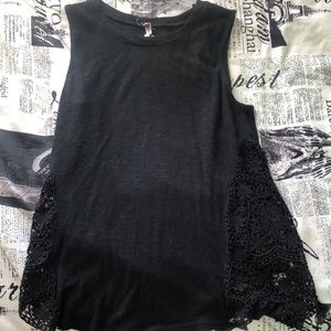 Poof black tank top